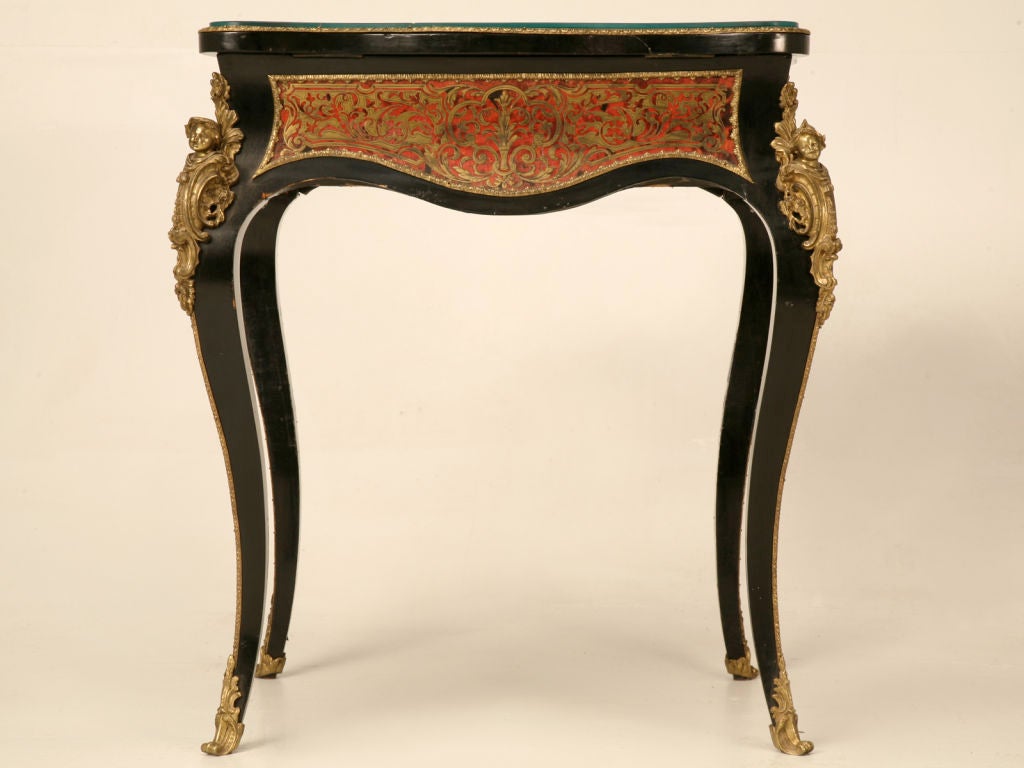 Original Antique French Boulle Dressing, End Table or Nightstand 6