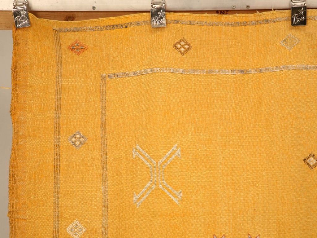 Gently Used 6' X 9' Vintage Gold Morrocan Silk Rug or Carpet