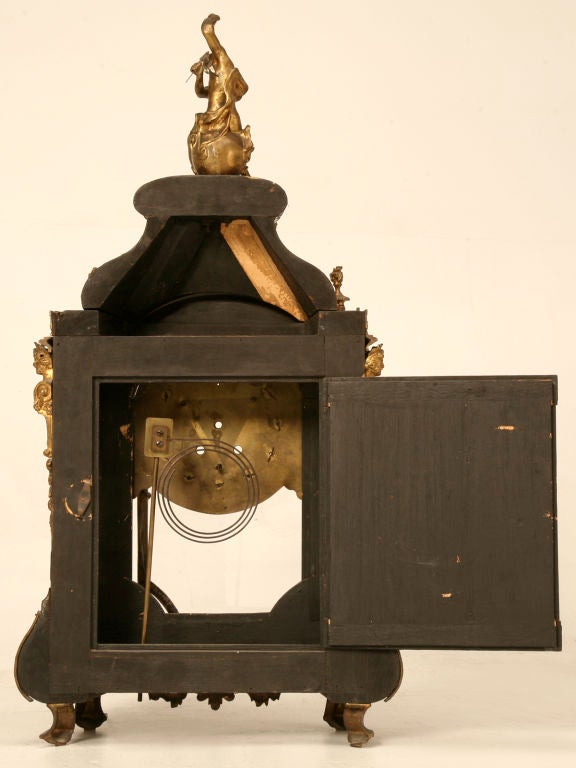 Original Antique French Boulle Mantle Clock Needing Restoration 5