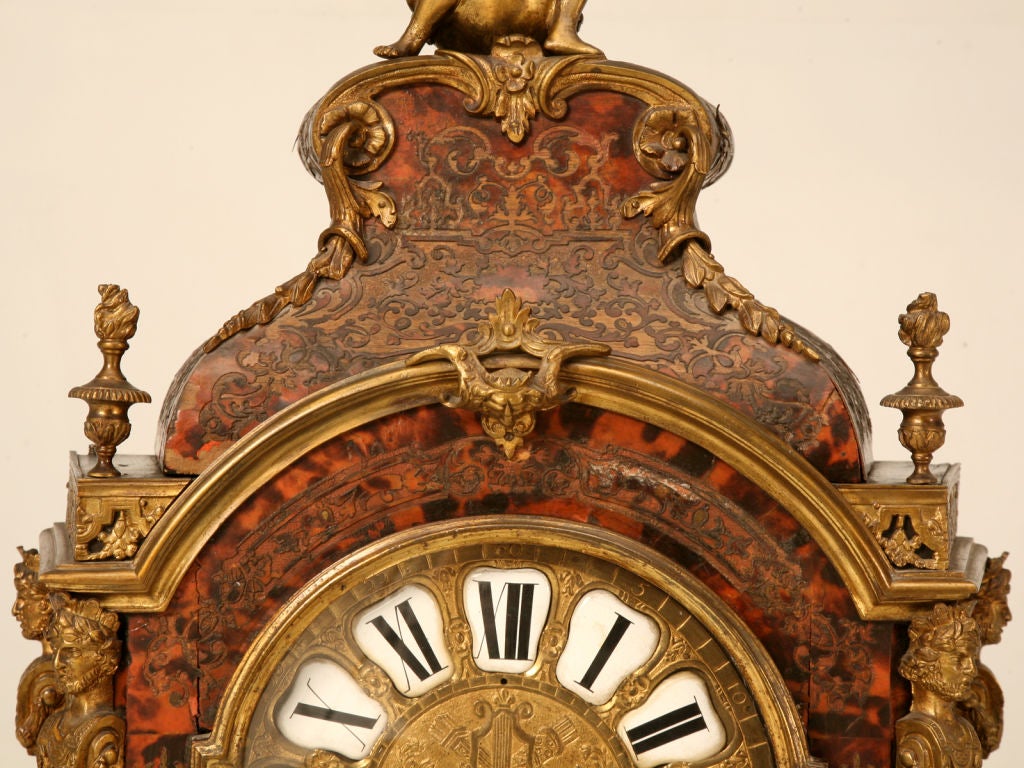 19th Century Original Antique French Boulle Mantle Clock Needing Restoration