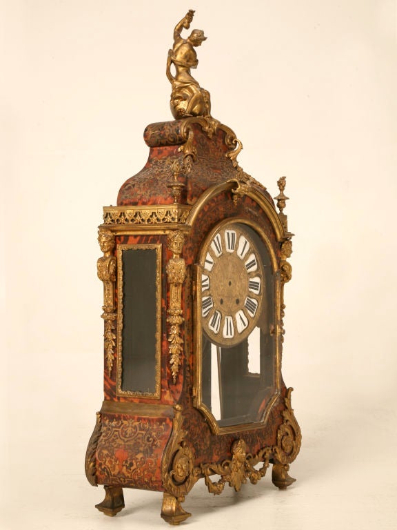 Original Antique French Boulle Mantle Clock Needing Restoration 4