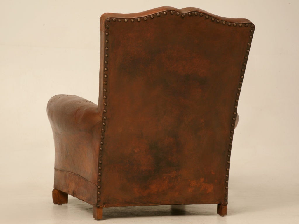 Superb Original Vintage French Club Chair w/Moustache Back 6