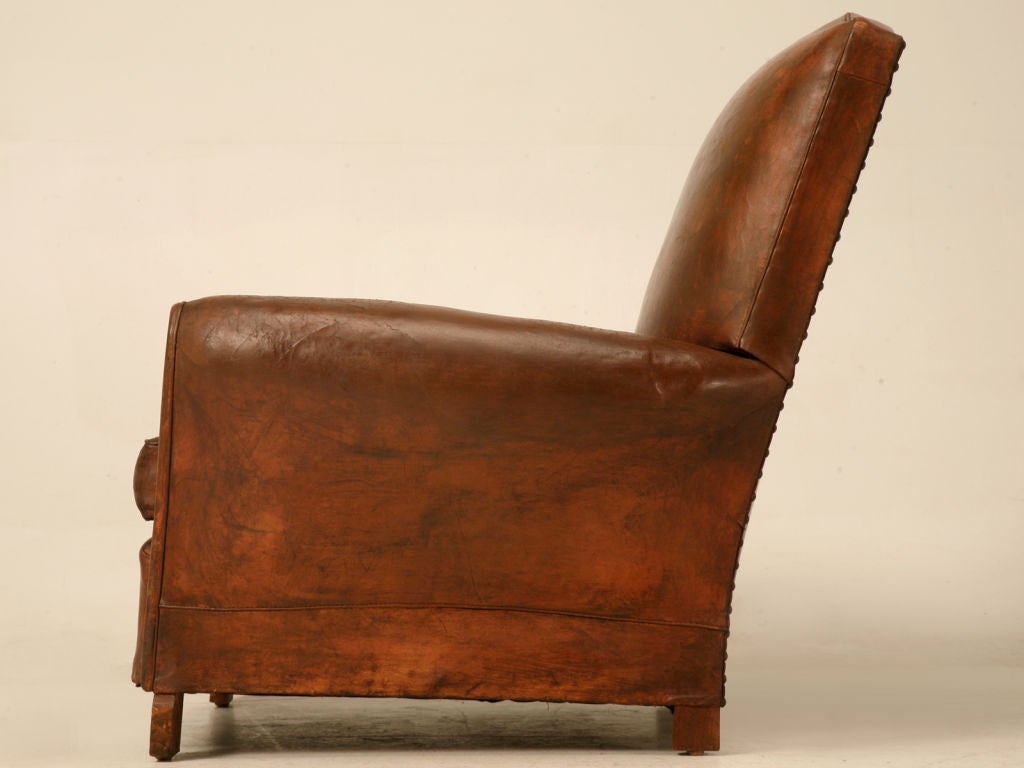 Superb Original Vintage French Club Chair w/Moustache Back 5