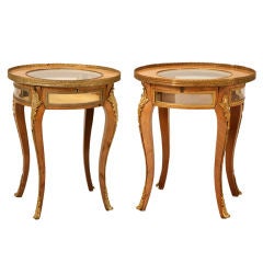 Pair of Fancy French Style Collectors Vitrine Tables (as-is)