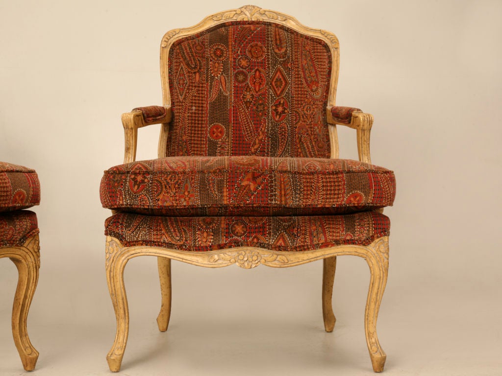 Pair of Vintage "Baker" Louis XV Style Fauteuils