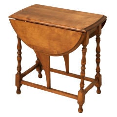 Petite Vintage Oak Drop-Leaf Side/End Table