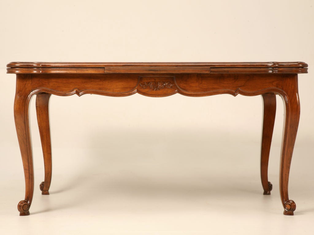 Mid-20th Century Exquisite Vintage French Louis XV Cherry-Wood Draw Leaf Table