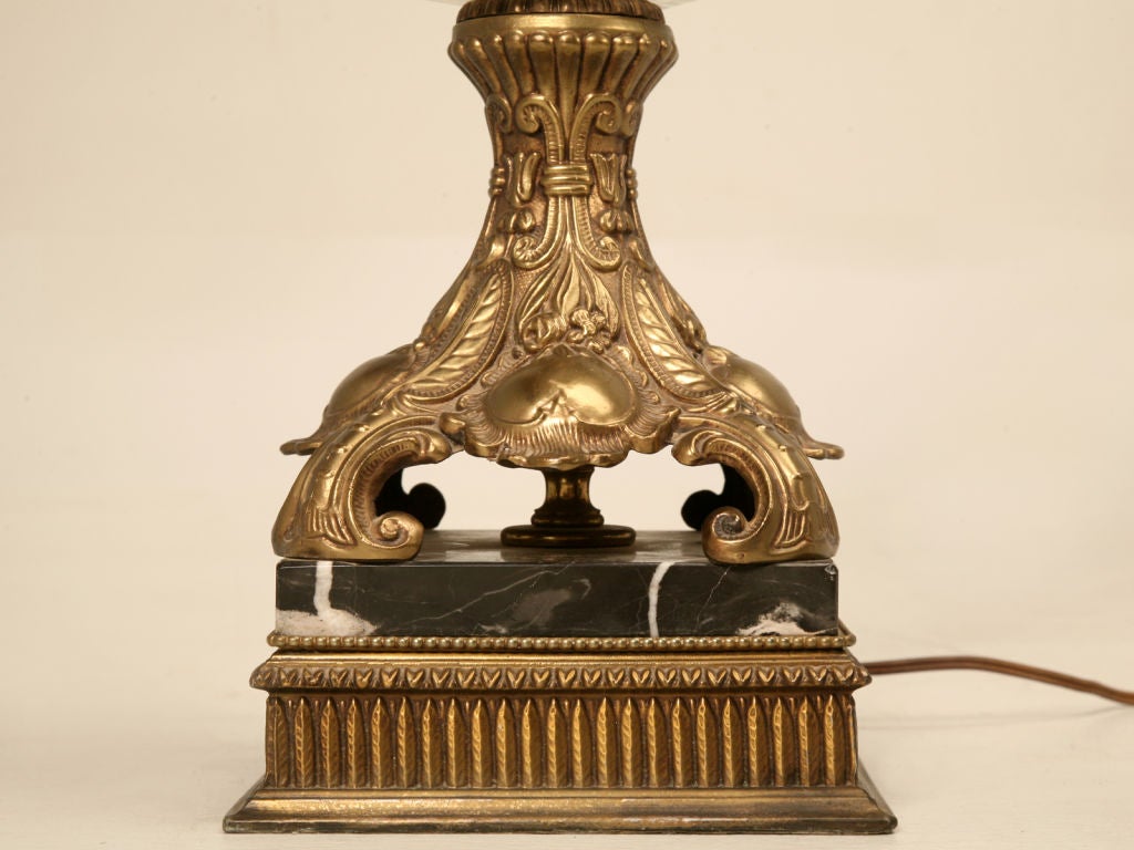 Stunning Vintage Italian Marble, Crystal and Bronze Table Lamp at 1stDibs