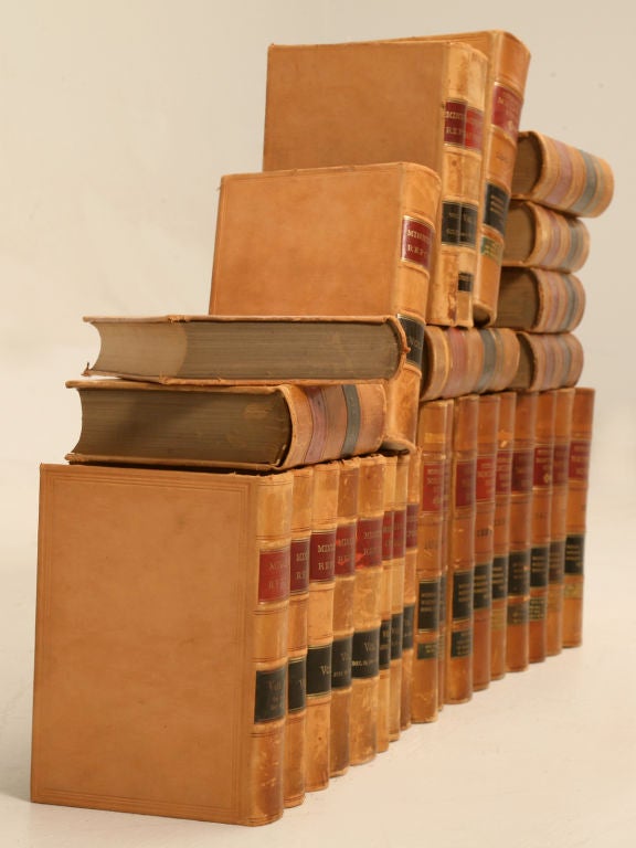 Set of 28 Antique American Leather Bound Law Books (Set Only) 4