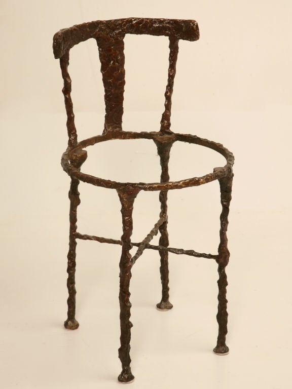 Vintage Solid Bronze Giacometti Inspired Chair