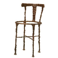 Vintage Solid Bronze Giacometti Inspired Chair