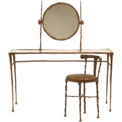 Vintage Giacometti Inspired Bronze Dressing Table