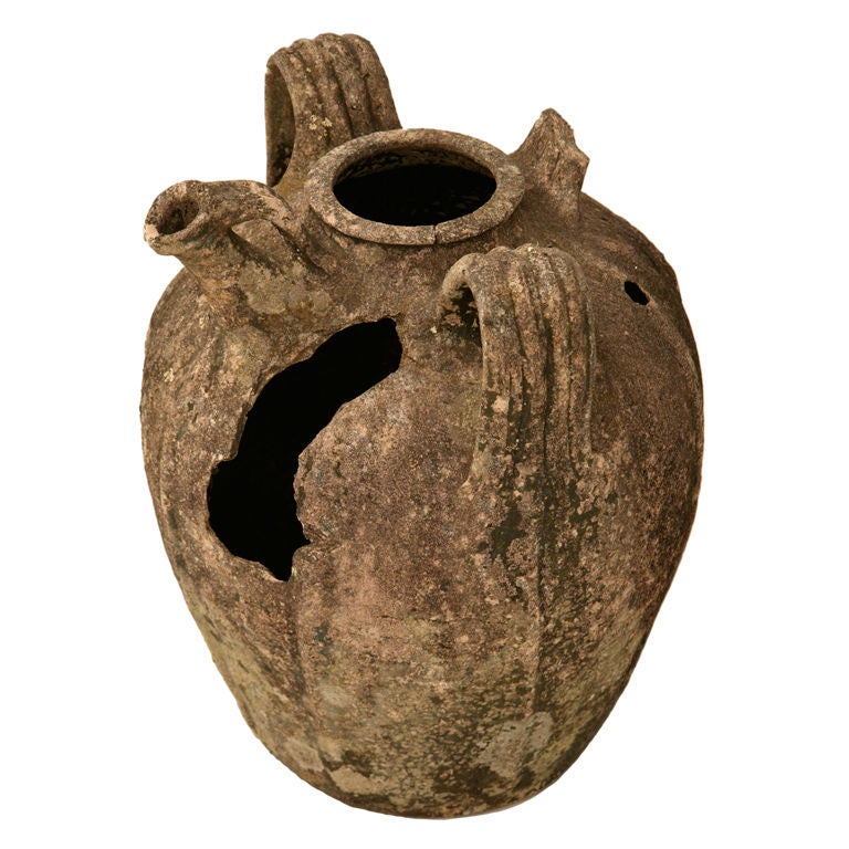 Circa 1720 Original Antique French Walnut Oil Jar