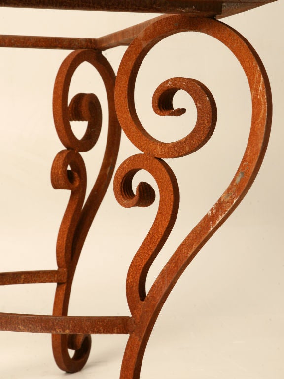 American Vintage Scrolled Hand Wrought Iron Table Base w/Rusty Finish