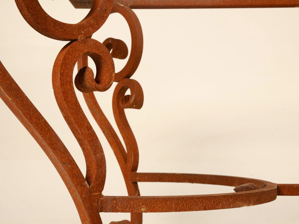 Vintage Scrolled Hand Wrought Iron Table Base w/Rusty Finish 1