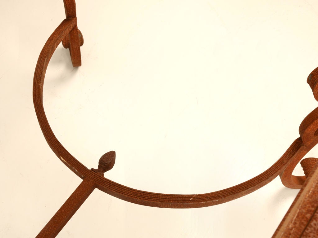 Vintage Scrolled Hand Wrought Iron Table Base w/Rusty Finish 2