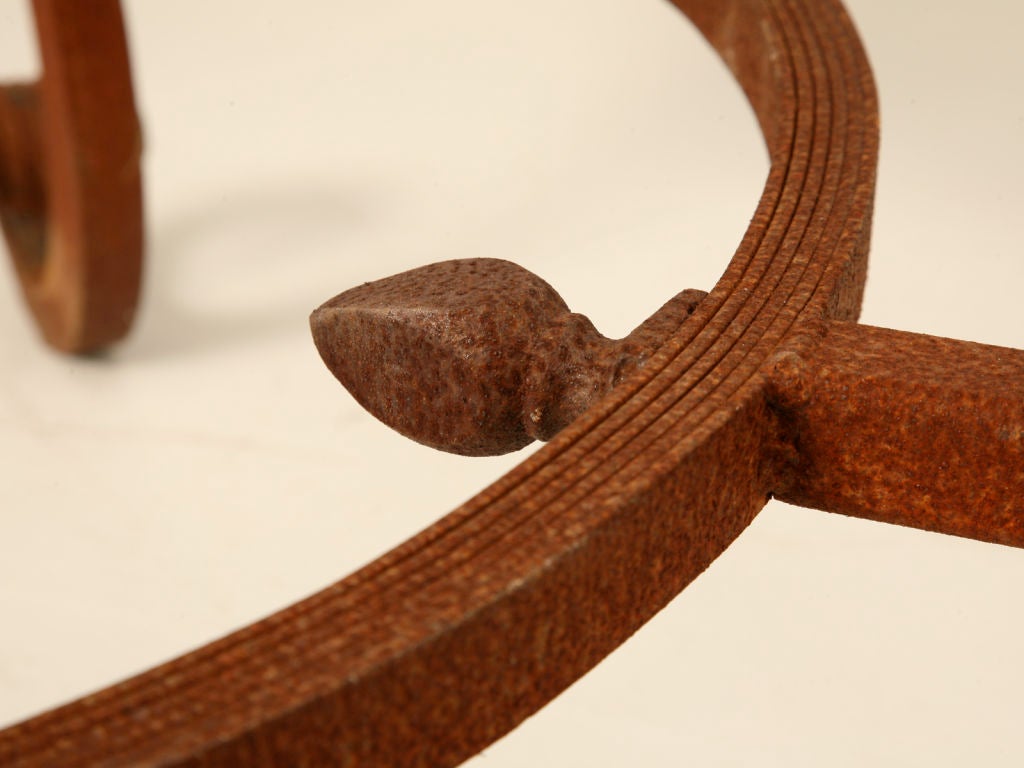 Vintage Scrolled Hand Wrought Iron Table Base w/Rusty Finish 3