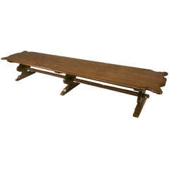 Antique Italian Monastery Farm Style, Single Board-Top Dining Table