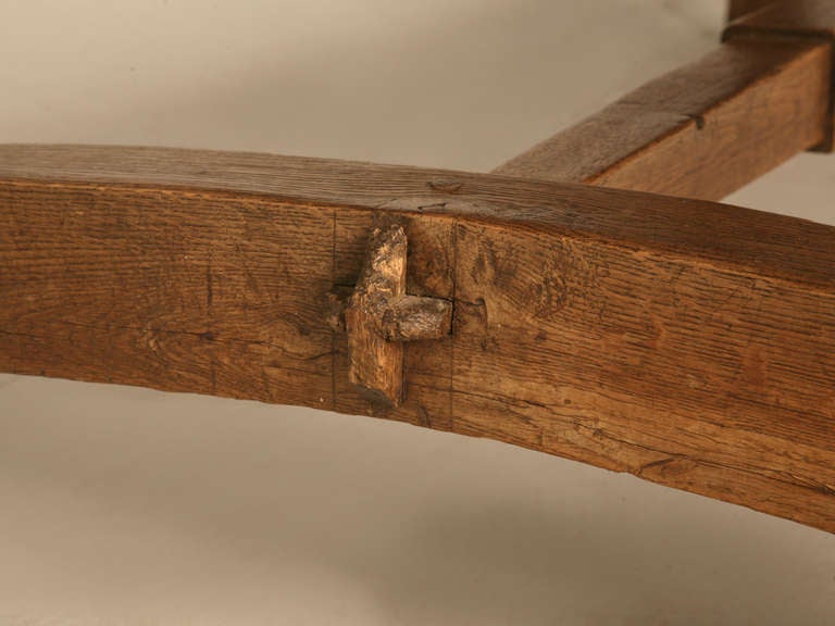 Early 19th C. French Solid Oak Provencal Bakery Table w/ Slate Top 4