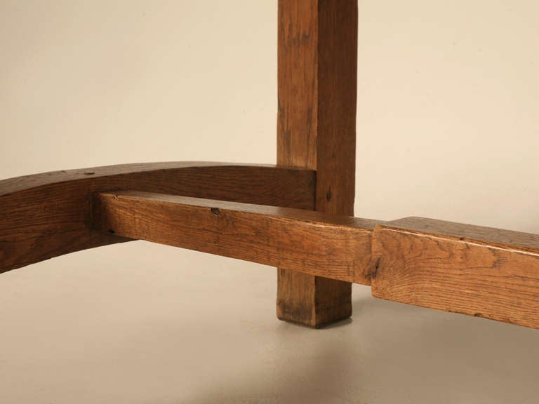 Early 19th C. French Solid Oak Provencal Bakery Table w/ Slate Top 5