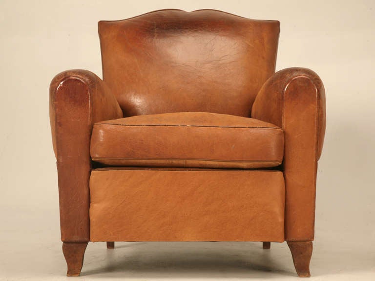 Fully Conserved Pair of Original 1930's French Moustache Back Club Chairs 1