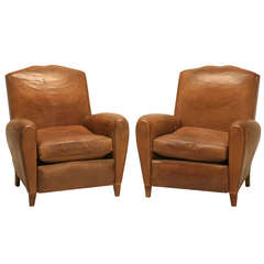 Pair of French Leather Club Chairs, circa 1930s 4