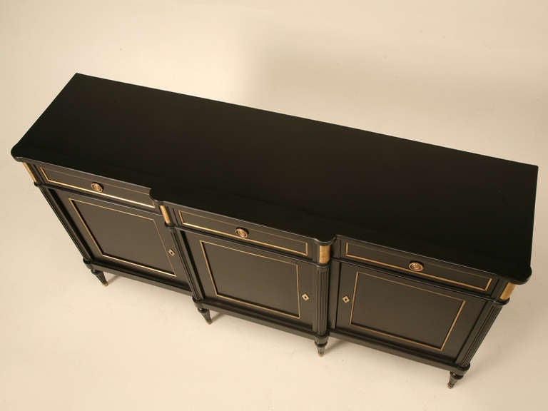 French Ebonized, Louis XVI Style Buffet In Excellent Condition In Chicago, IL