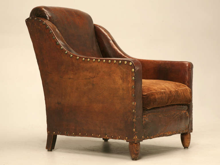 French Leather Club Chair, circa 1920s 4