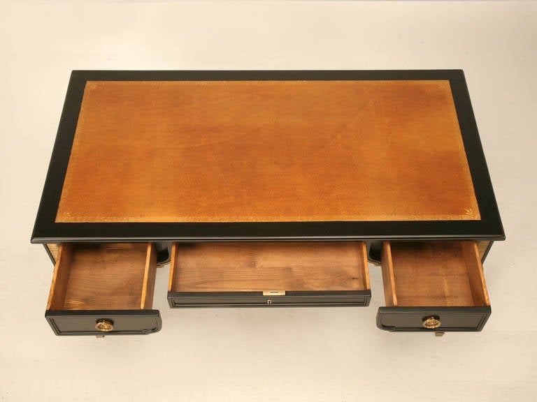 Mid-20th Century French Ebonized Directoire Style Mahogany Desk