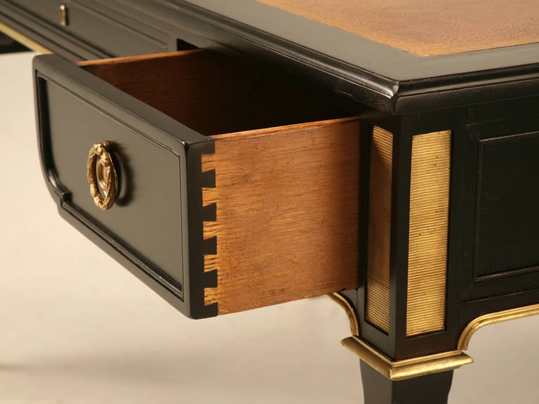 French Ebonized Directoire Style Mahogany Desk 1
