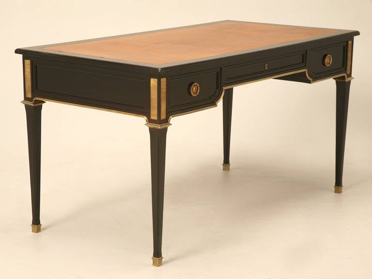 French Ebonized Directoire Style Mahogany Desk 5