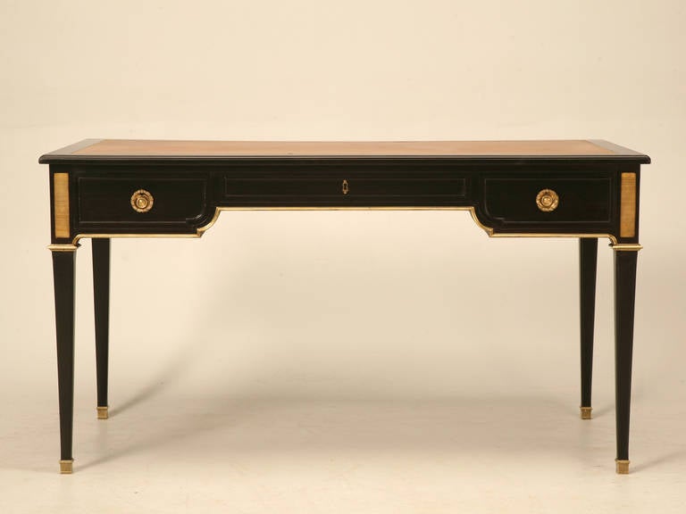 French Ebonized Directoire Style Mahogany Desk 6