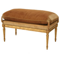 Louis XVI Style Gilded Bench