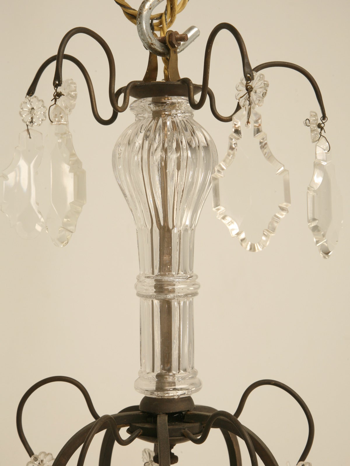 Petite French Bronze Chandelier from the 1930s measuring only 14.5