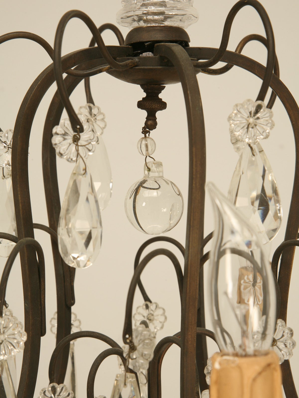 Louis XV French Vintage Five-Light Bronze Chandelier For Sale