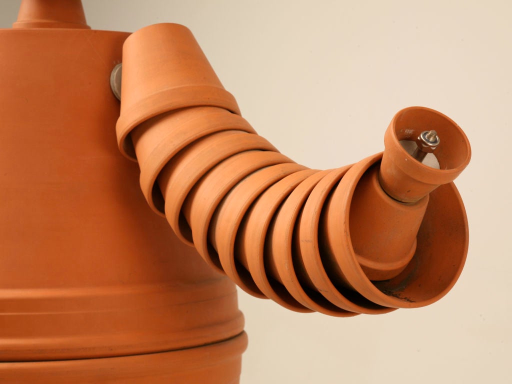 Escultura inglesa vintage de hombre en maceta de terracota para casa, jardín Cty Staffordshire siglo XX en venta
