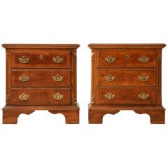 Pair of Vintage American Mahogany Chippendale Style Nightstands