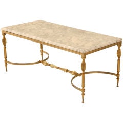 Gorgeous Vintage French Forties Marble Topped Coffee Table