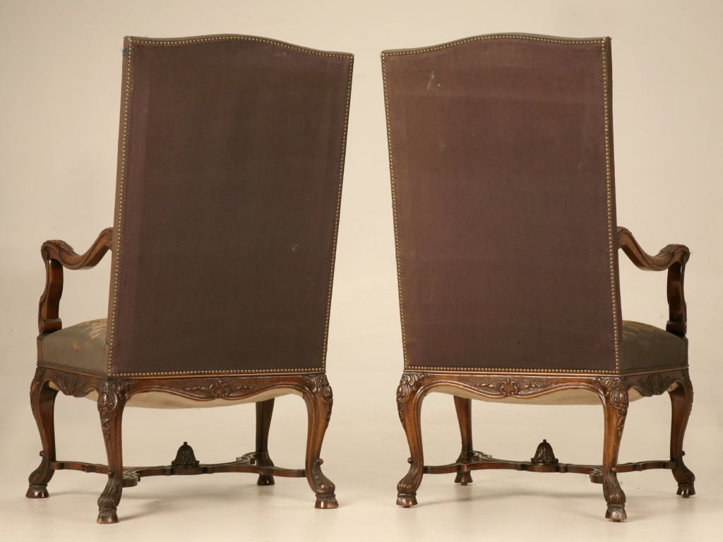 Magnificent Pair of Antique French Rococo Throne Chairs 5