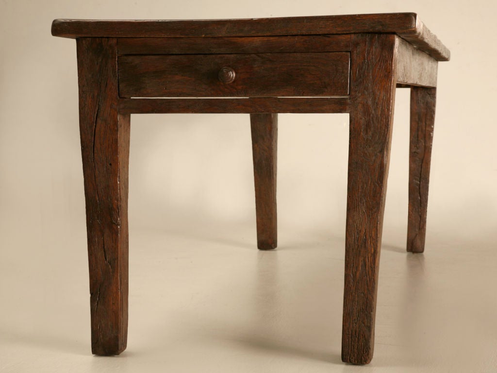 Original Authentic Antique French Elmwood Farm Table 2