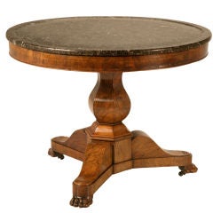 Stunning Antique French Burled Walnut Center Hall Table/Gueridon