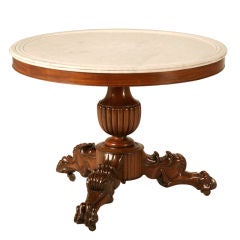 Original Antique French Paw Footed Center Hall Table/Gueridon