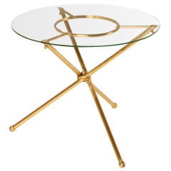 Dynamite French Forties Brass & Glass Neoclassical Table 2