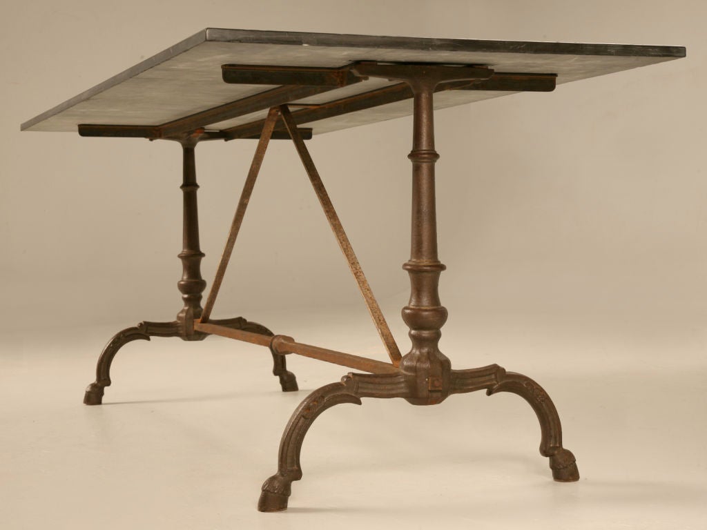 Stunning Vintage French Iron & Slate Dining, Work, or ??? Table 1