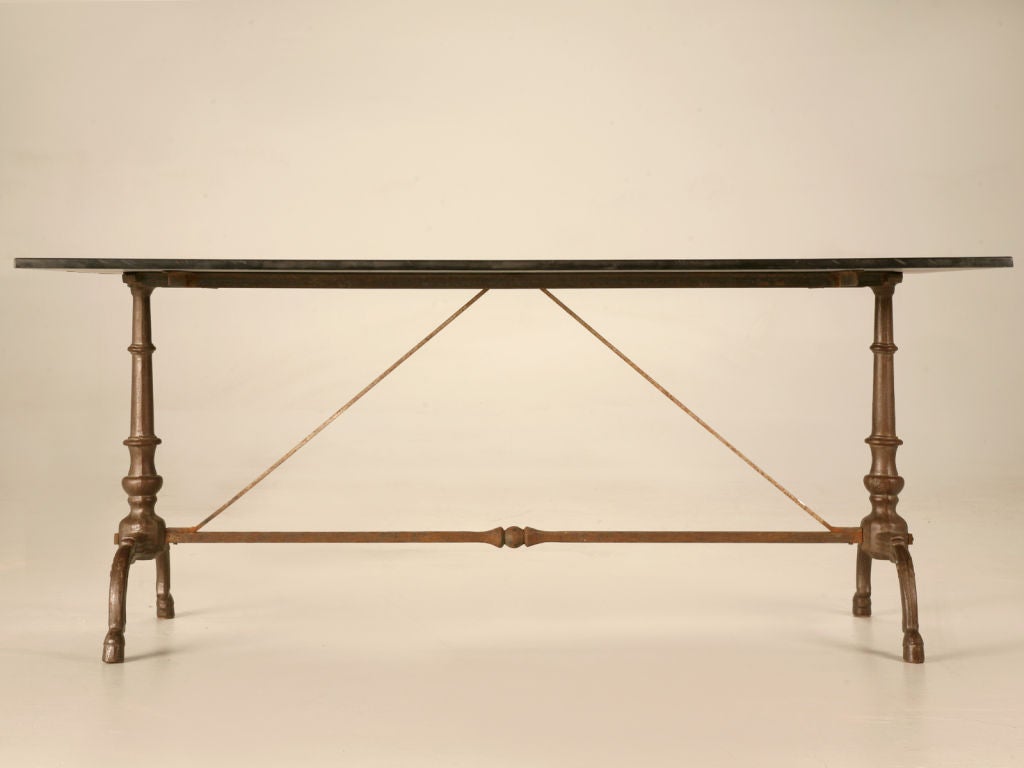 Stunning Vintage French Iron & Slate Dining, Work, or ??? Table 2