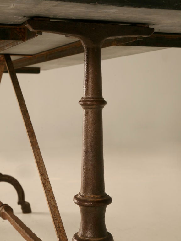 Stunning Vintage French Iron & Slate Dining, Work, or ??? Table 3