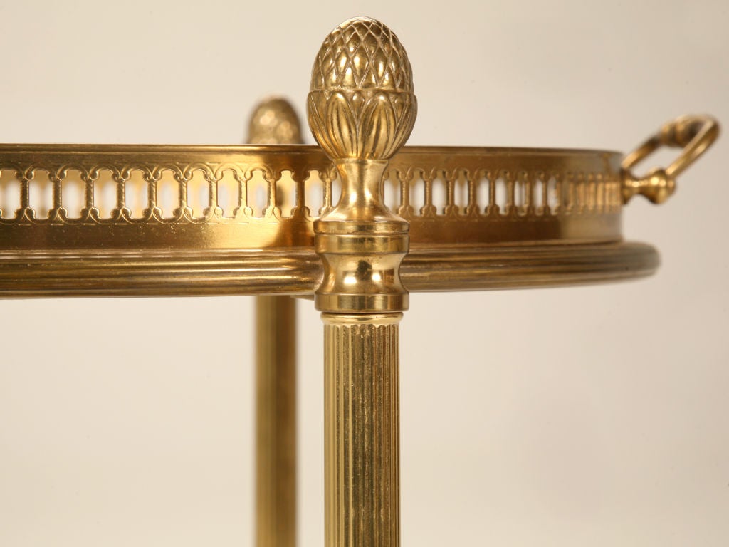 Mid-20th Century Wonderful Vintage French Brass & Glass Tea or Beverage Cart