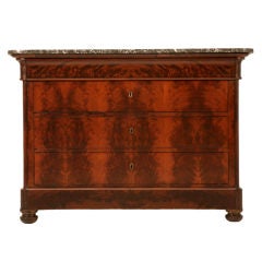 Spectacular Antique French Flame Mahogany L. Philippe Commode