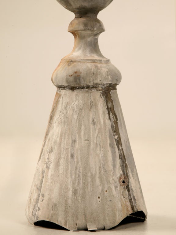 Spectacular Antique French Zinc Roof Top Finial w/Mercury Glass 7