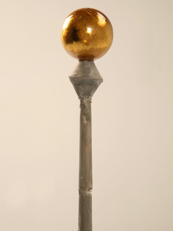 19th Century Spectacular Antique French Zinc Roof Top Finial w/Mercury Glass